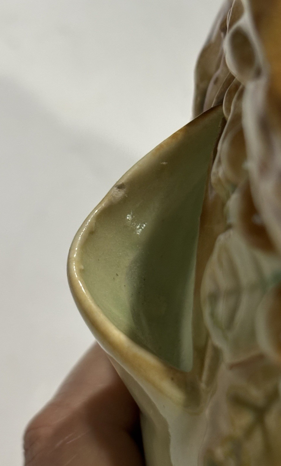 Vintage McCoy Pottery Bird of Paradise Peacock Strawberry Planter Vase Green