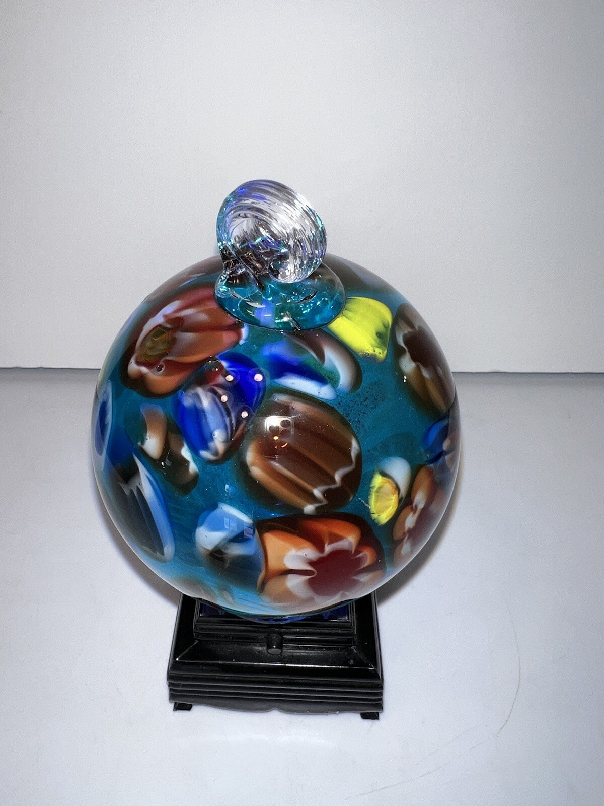 Hanging Free Standing Millefiori Hand Blown Glass Decoration Window Ornament 6”