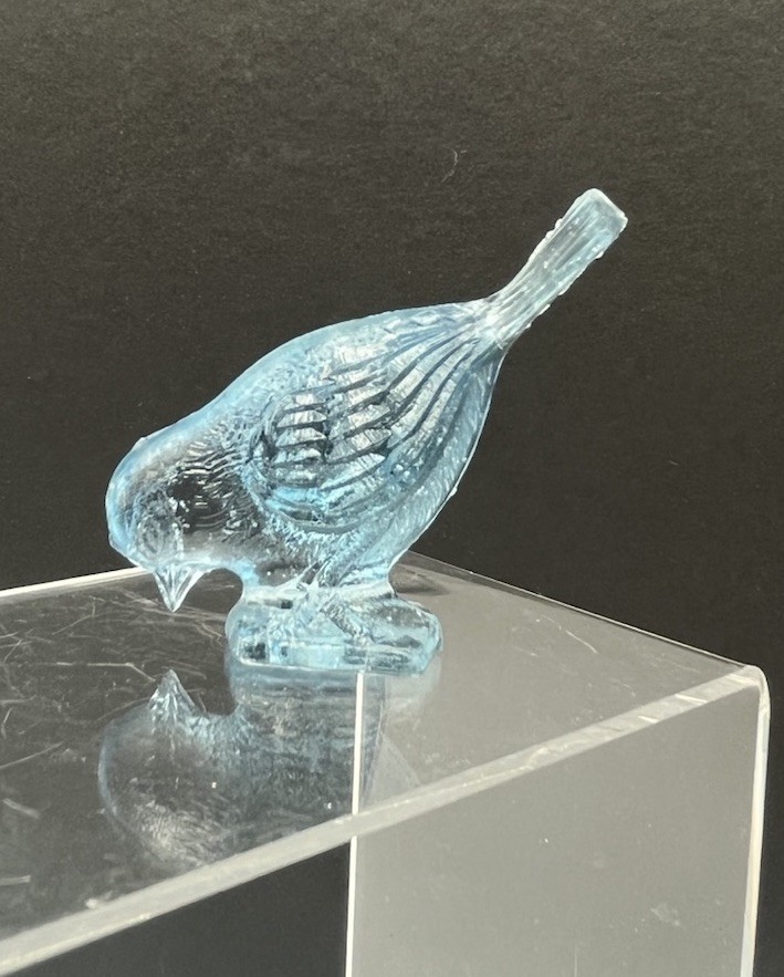 vintage Blue & Clear glass bird figurines Lot Of 5 Small Birds Unmarked