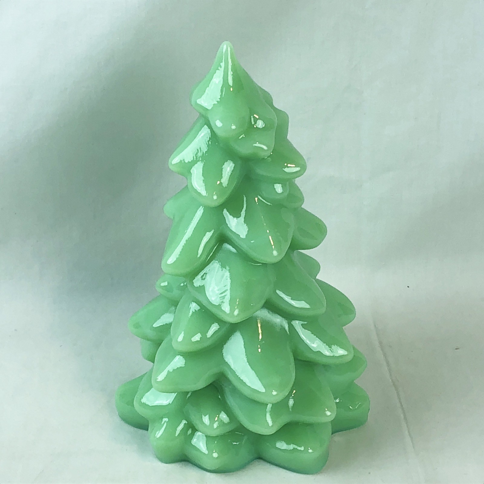 Mosser Glass Jade Green Tree Jadeite Christmas Holiday 8″