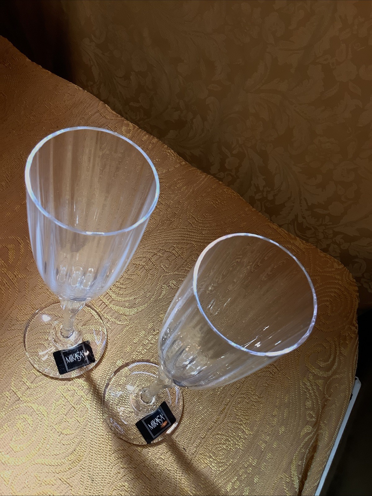 2x Set Mikasa 9.5” Clear Crystal Traviata Champagne Flute Glasses T 6055-007