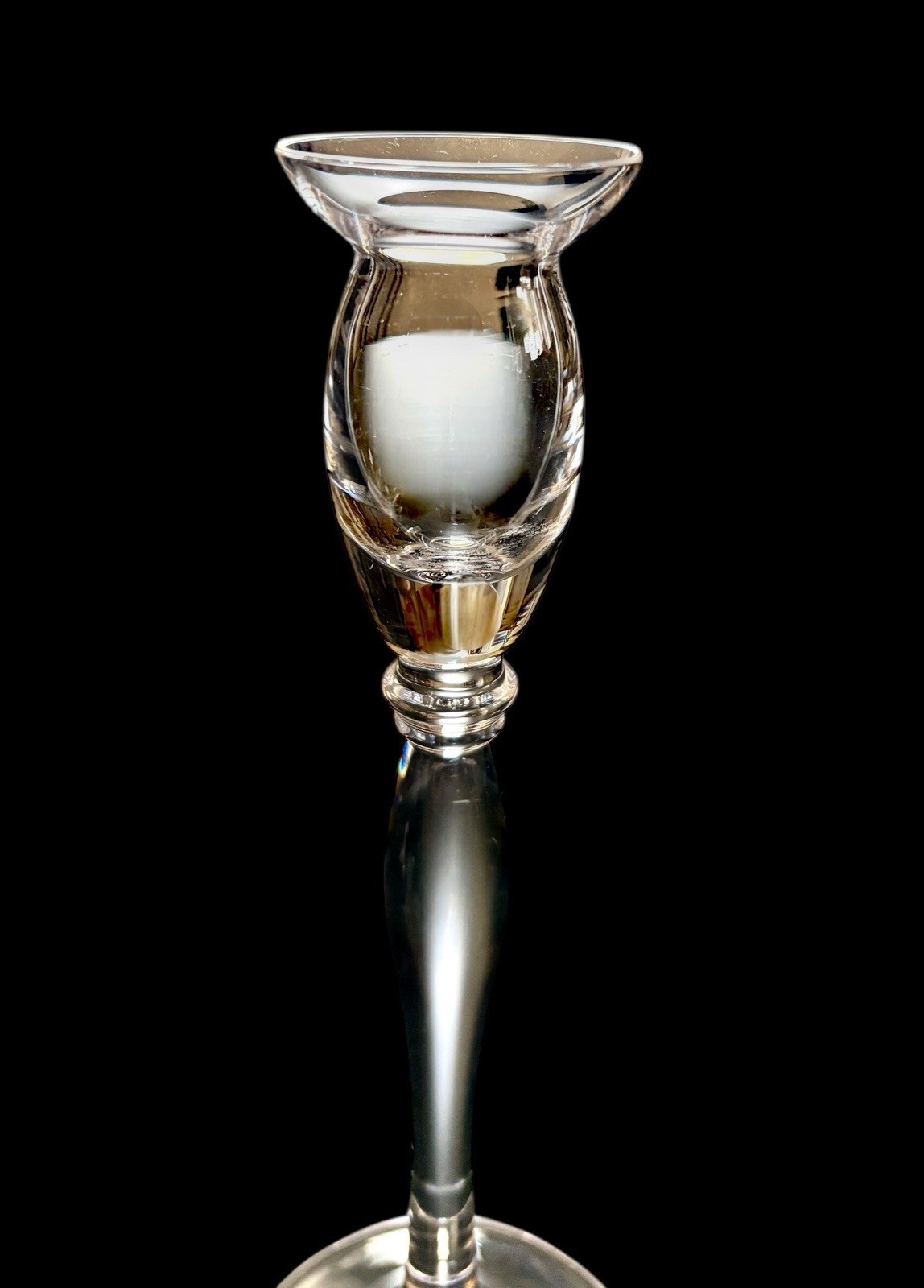 Mikasa Crystal Ballet Candlestick Long Stem 9.5″ Taper Candle Holder Excellent