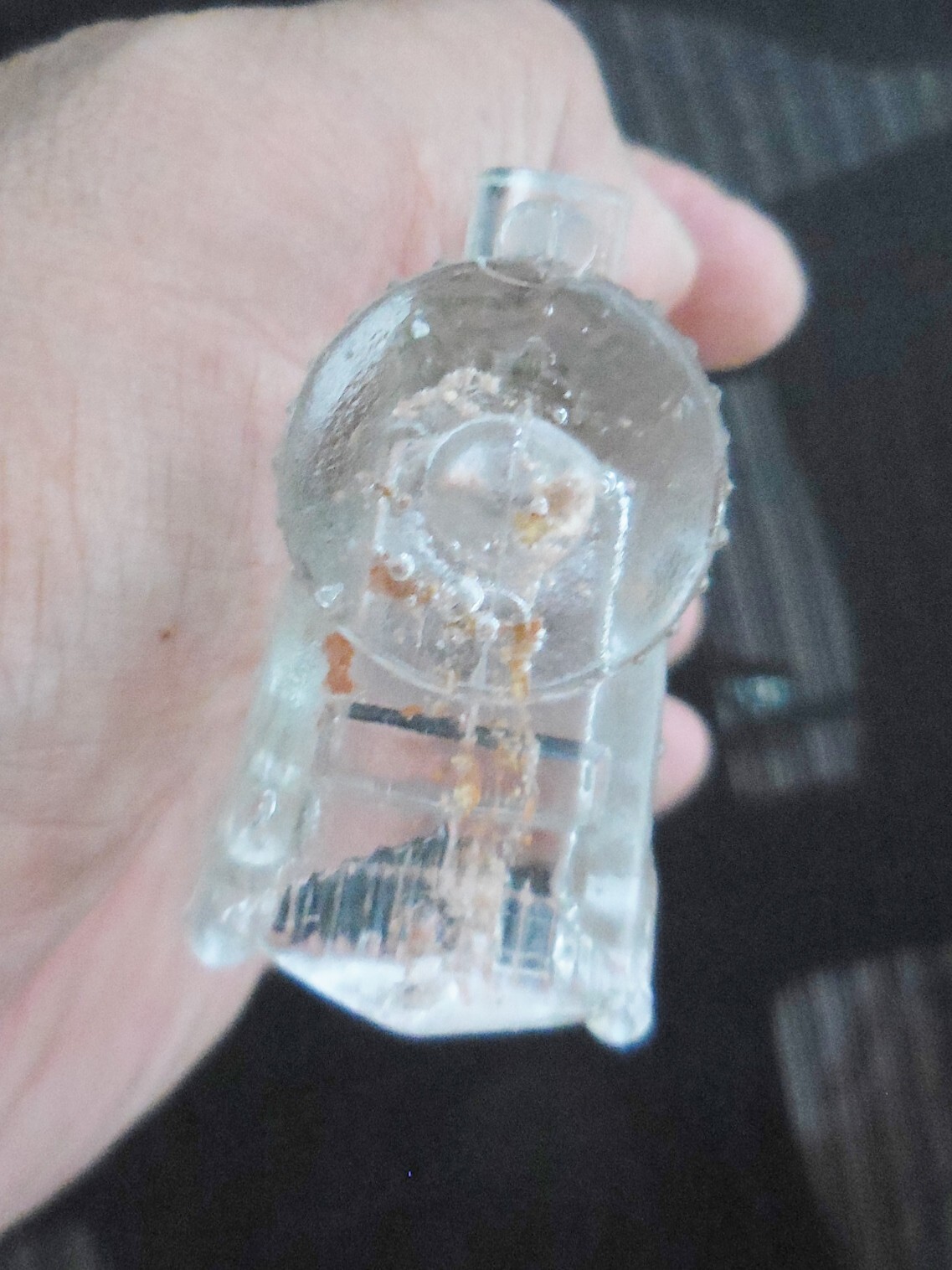 VINTAGE DEPRESSION GLASS TRAIN LOCOMOTIVE FIGURINE BEAUTIFUL DESIGN