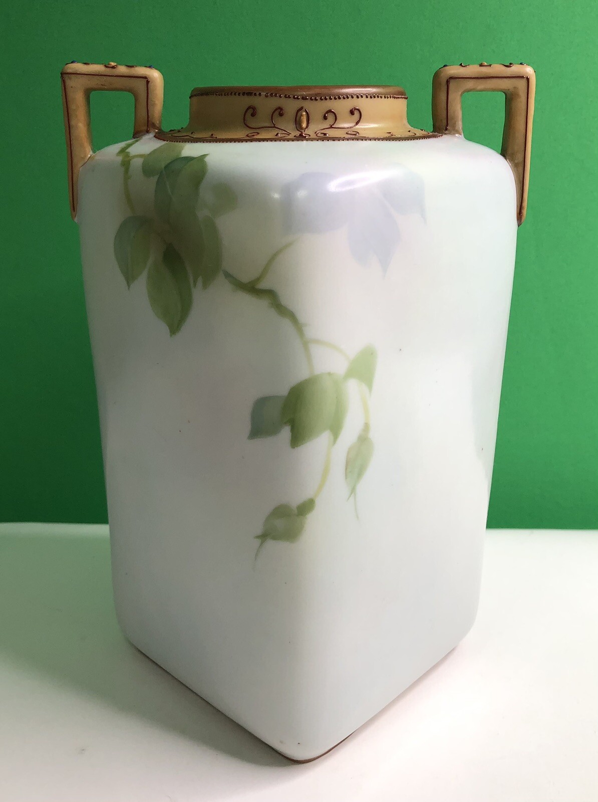 IMPERIAL NORITAKE NIPPON HAND PAINTED VASE OLD ROSES ART NOUVEAU MORIAGE C 1910