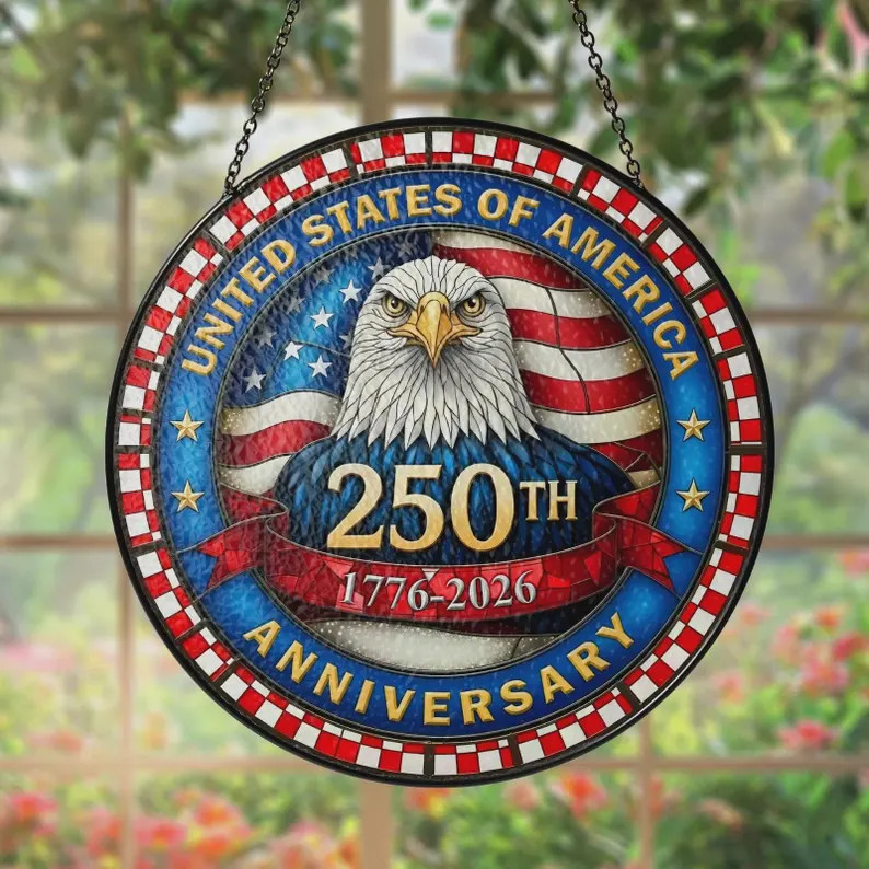 American Patriotic Freedom Suncatcher Glass