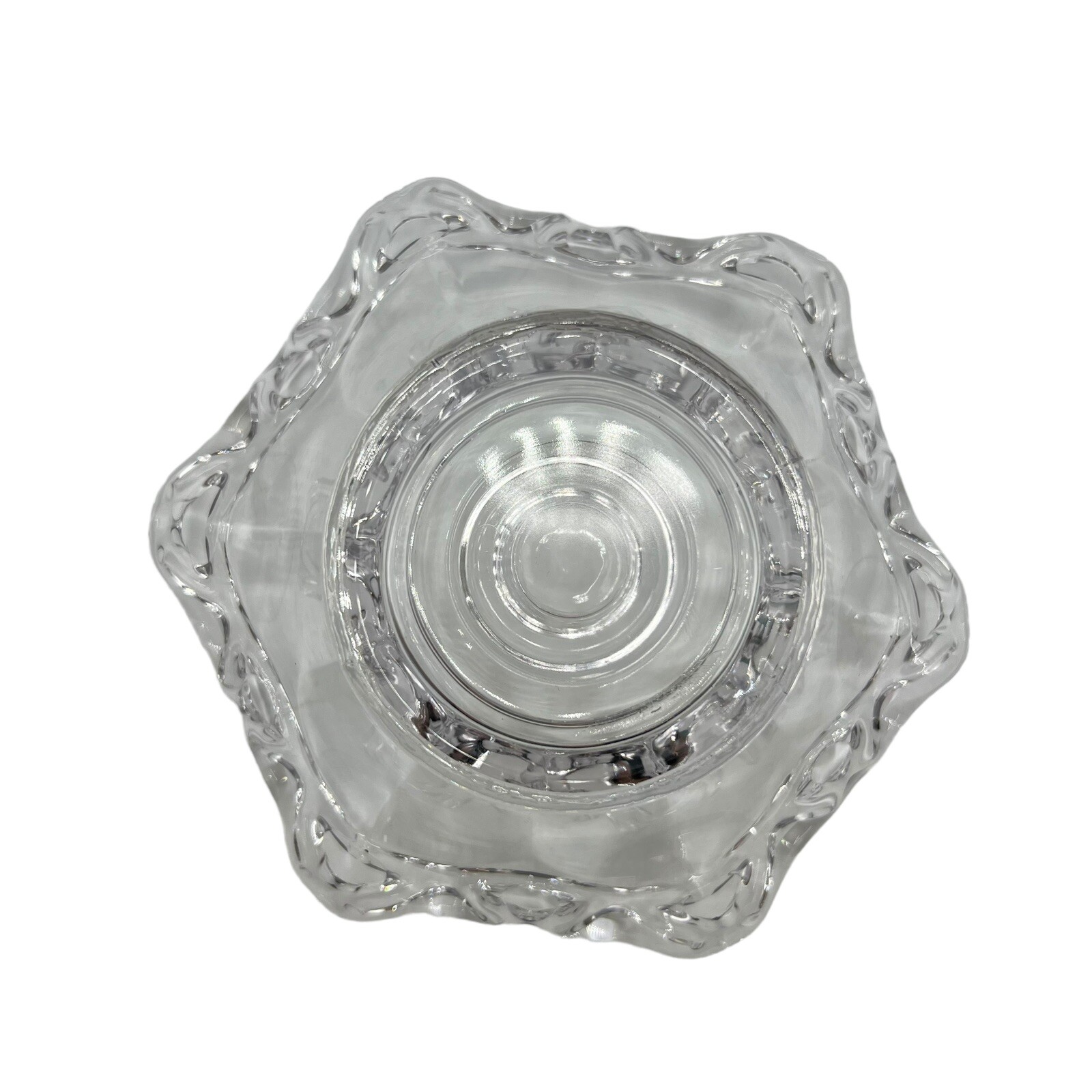 Vintage 1935-1943 Imperial Glass Laced Edge Crimped Candleholder Circa GUC