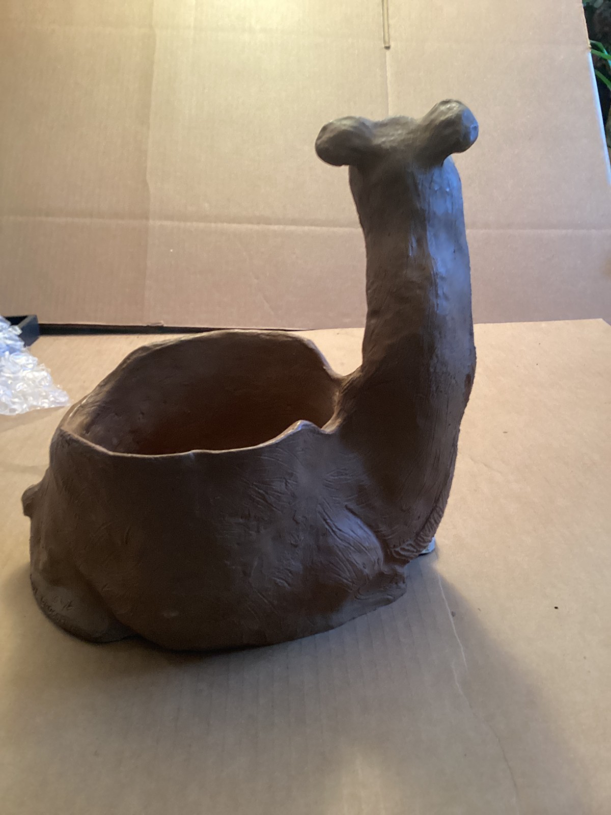 Vintage RARE Dave Grossman Camel Planter 11 Inches Tall Signed Clay 1976
