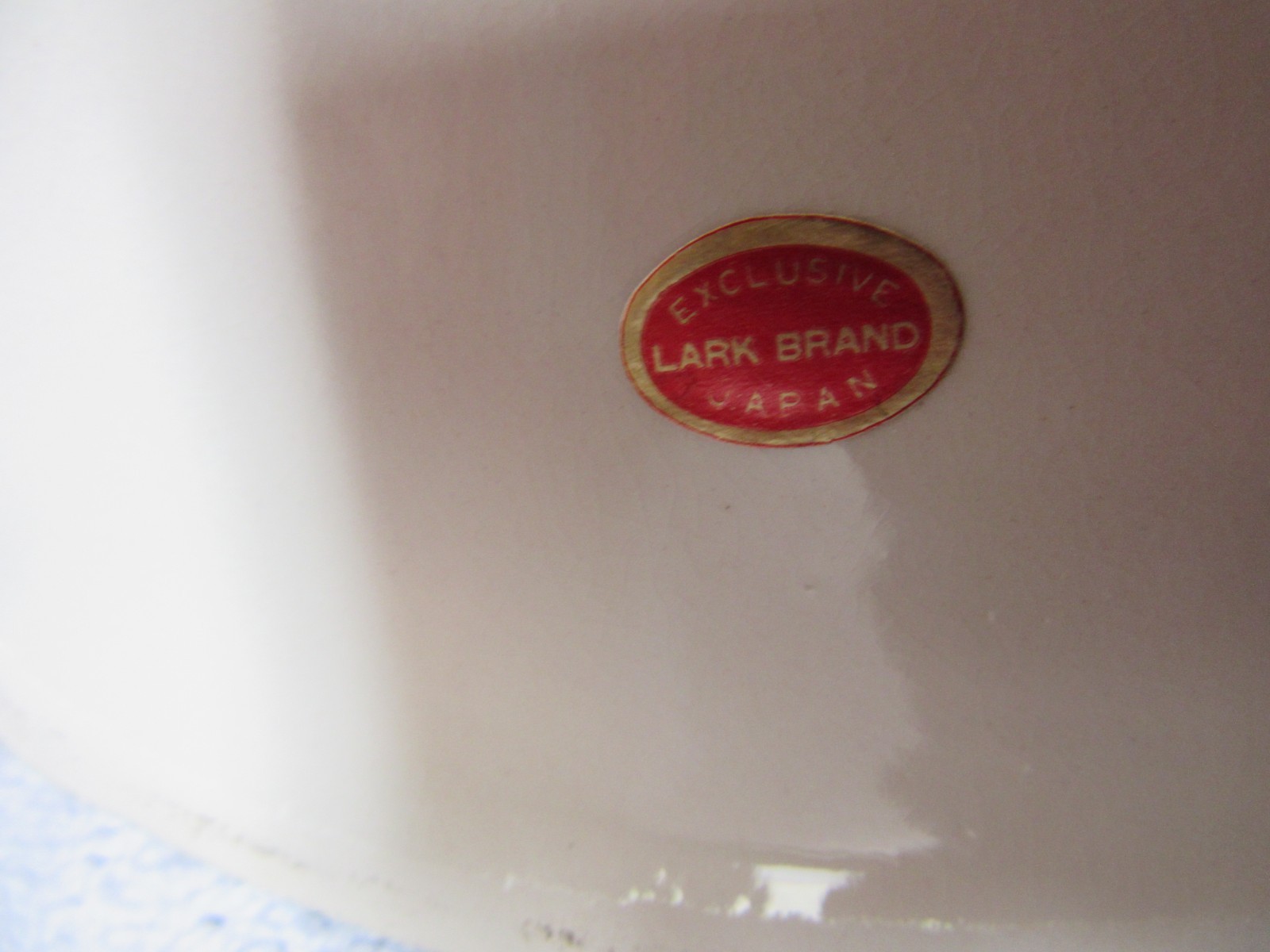 Vintage Lark Brand Lady Head Vase JN-4113 in Blue with Bow 7 1/2 Inches