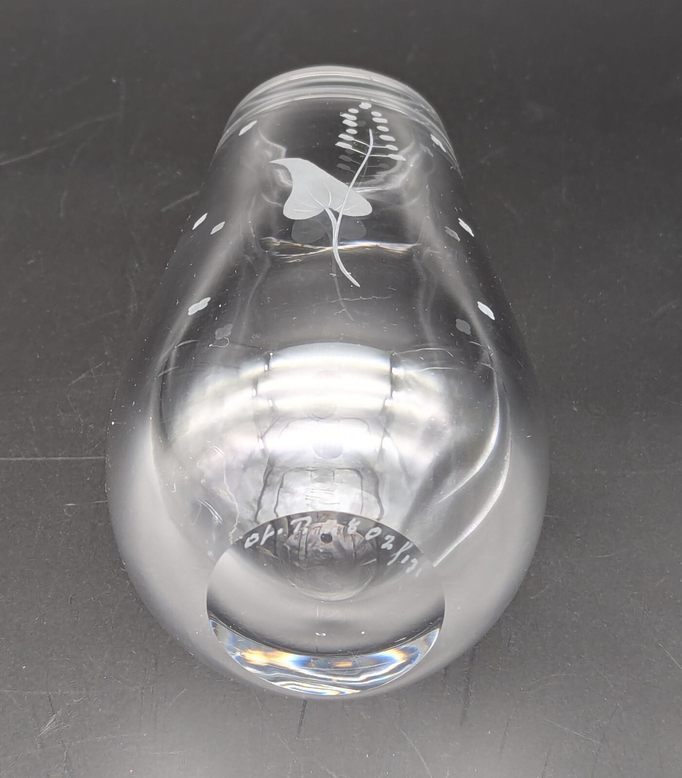 Vtg. Orrefors #2802 Crystal 6″ Vase Wheel Cut Sven Palmqvist Sweden 1950s-60s