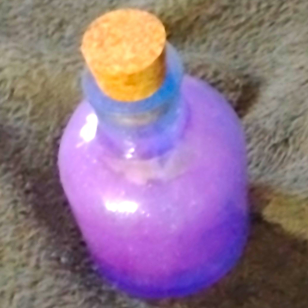 Purple Decorative Style Solid Glossy Resin Bottle with Cork Stopper