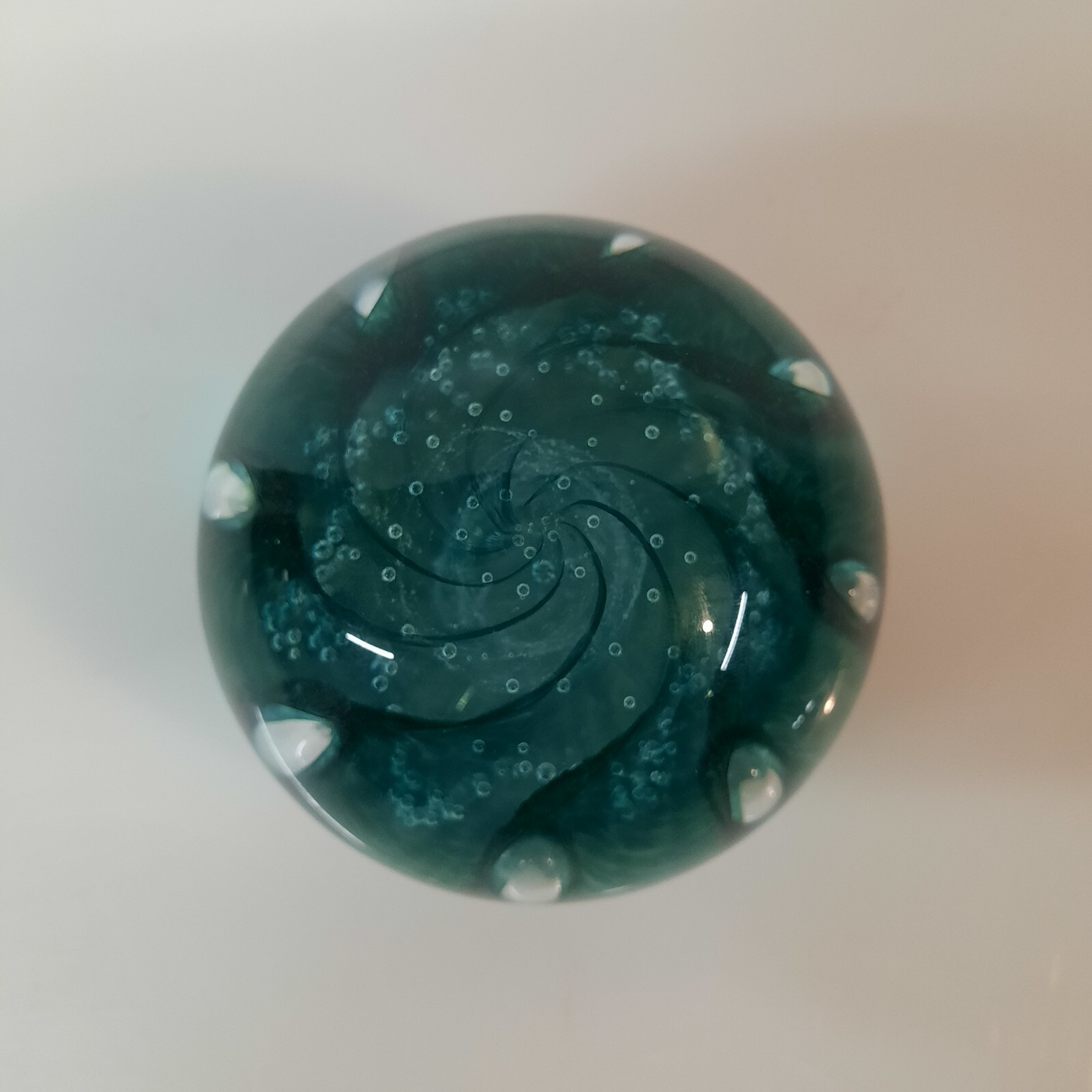 Iridescent Swirl Whirlpool Gibson Art Glass Paperweight Signed EUC