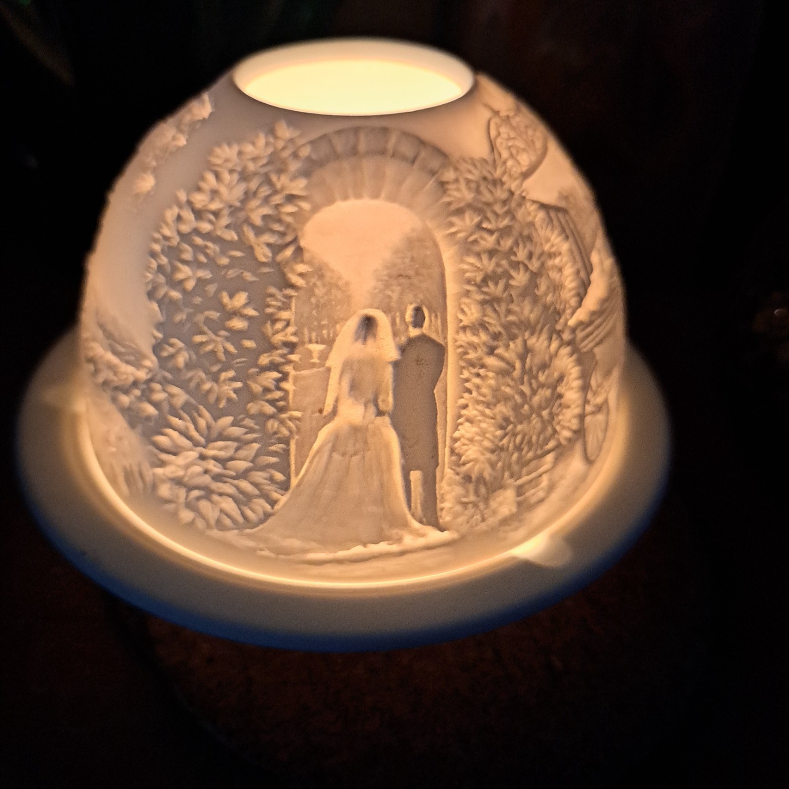 Bernardaud Limoges Lithopane Porcelain Votive Candle Holder Wedding Garden