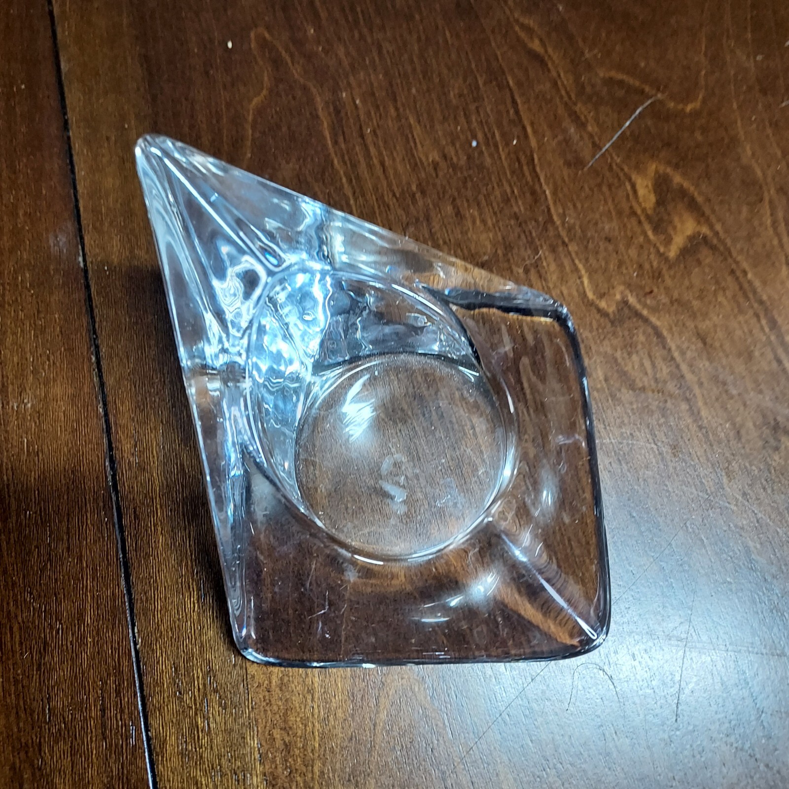 Large Pyramid Art Glass Candle/Votive Holder 5″ diam