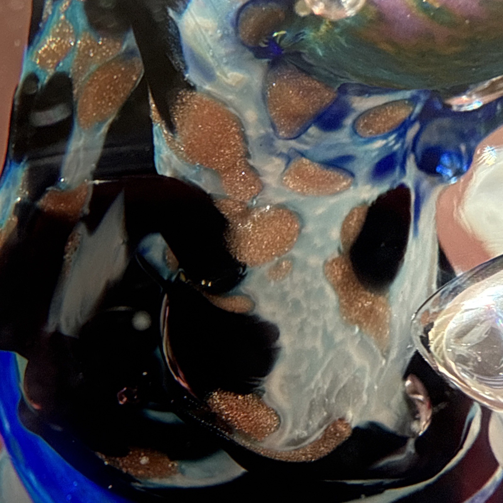 Vintage Signed Diane Lowery 1997 Art Glass Swirl Paperweight 4” Wide
