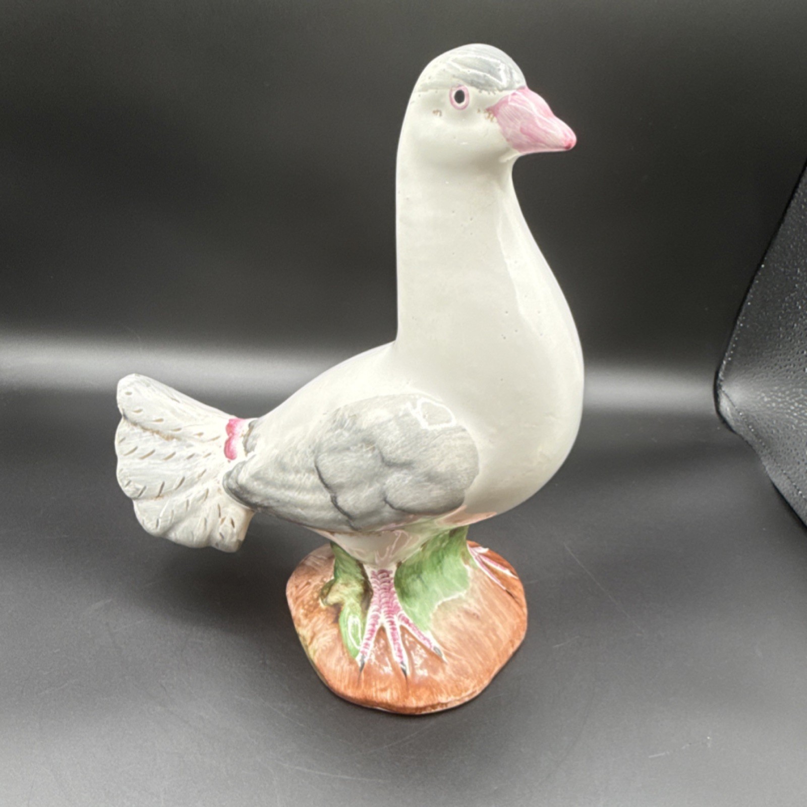 Hand Painted Ceramic Goose Figurine, Glossy, Italy, 9 in, MPN 101