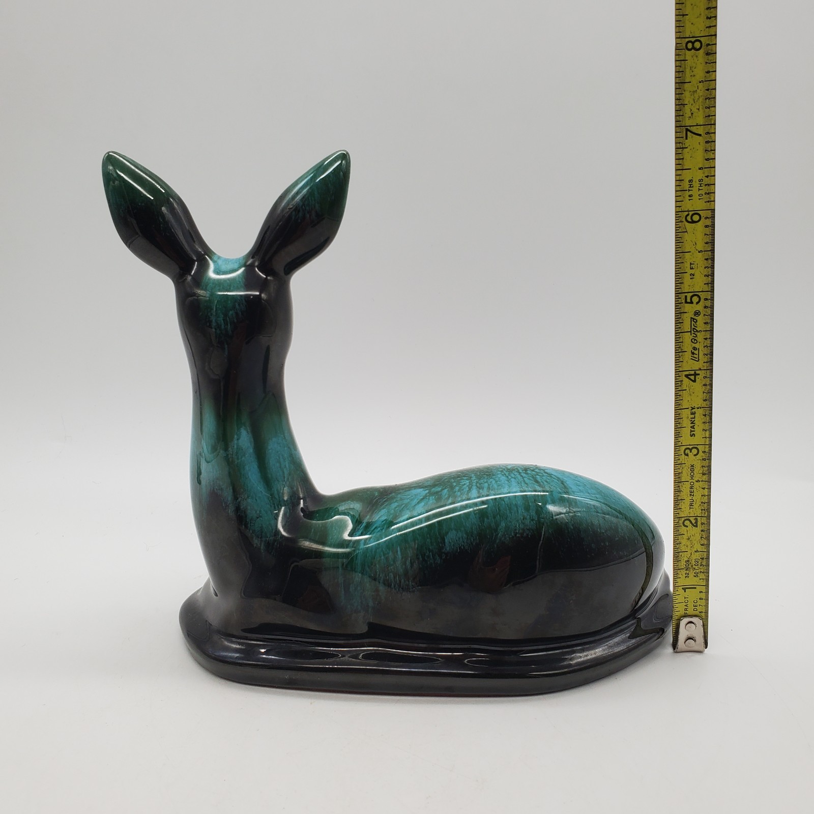 Vintage Blue Mountain Pottery DOE DEER Laying Down Figurine Drip Coloring