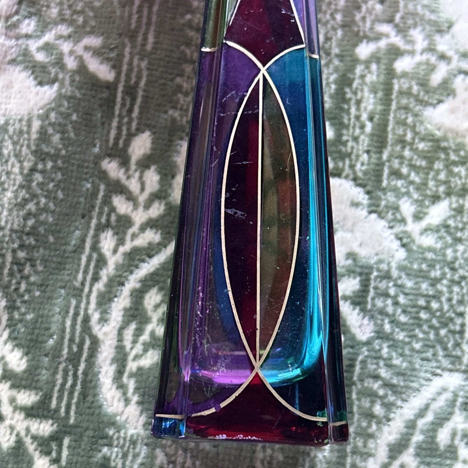 Due Zeta Murano Glass Vase Made in Italy Multi Color Hand Decorated 6.5 Inch
