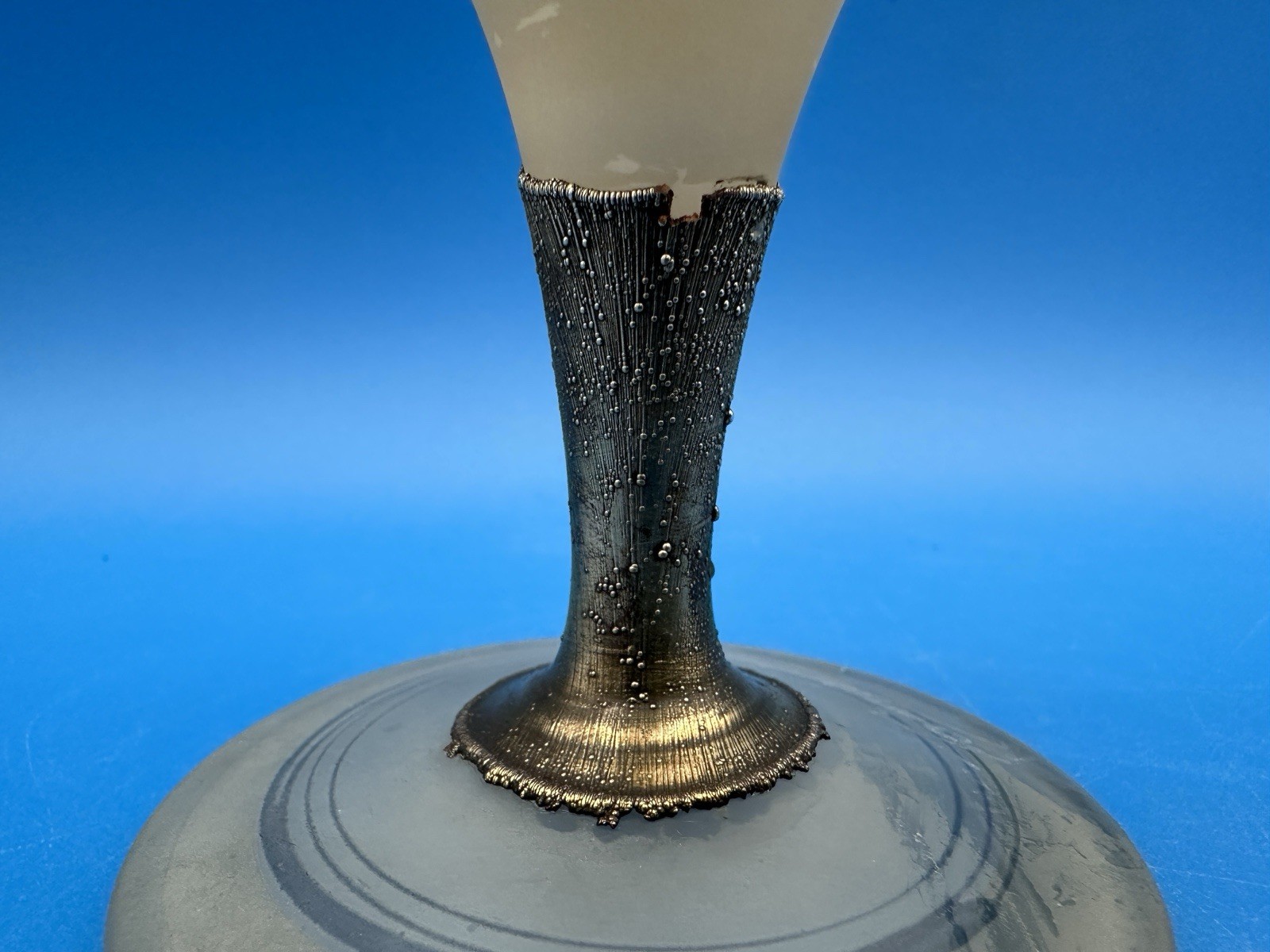 Signed Ion Tamaian 10″ Handmade Romanian Frosted Glass Vase