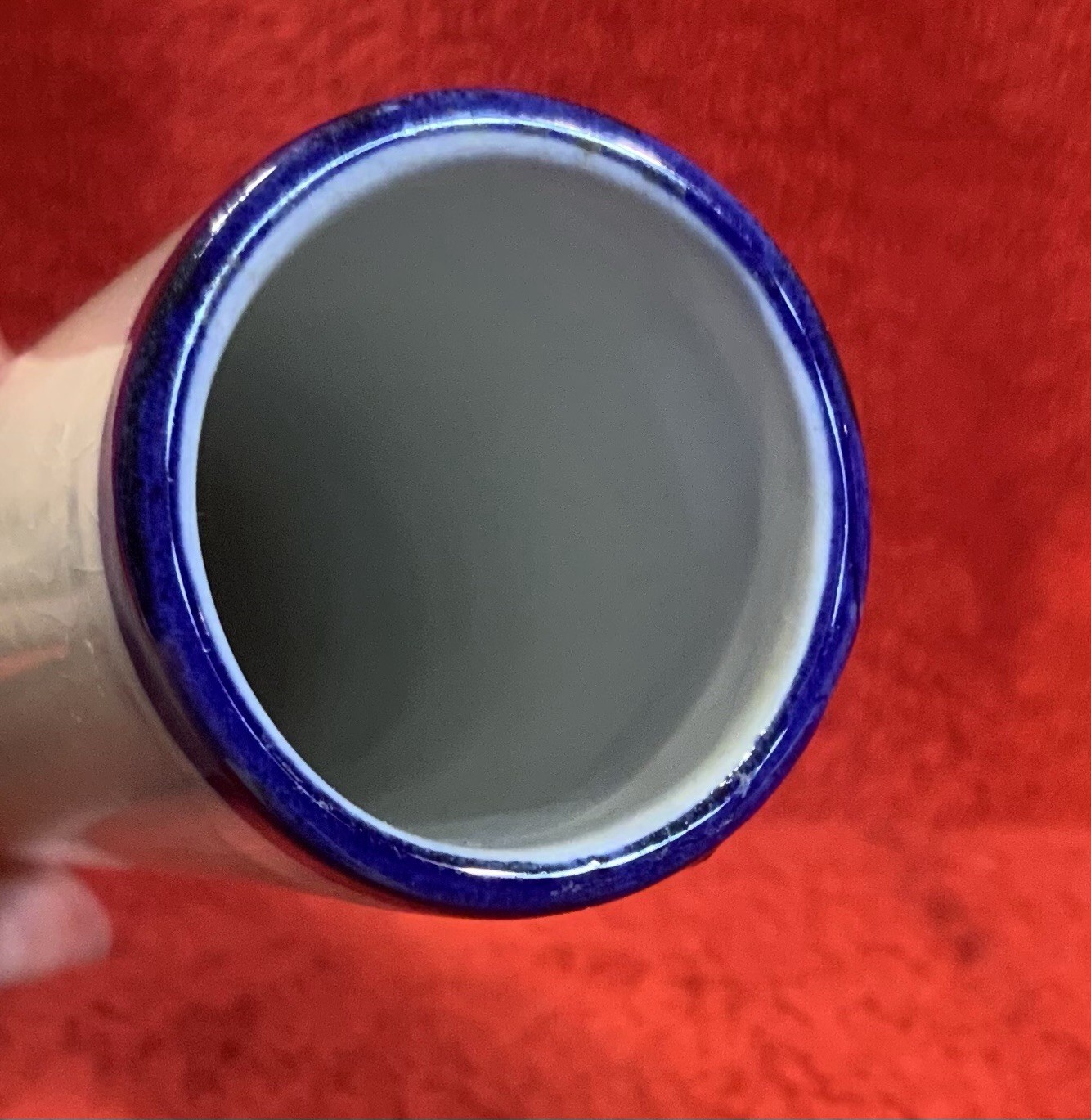 Vintage Rorstrand Bud Vase Sweden 1950s Blue Flower Hand Painted Design…9in.