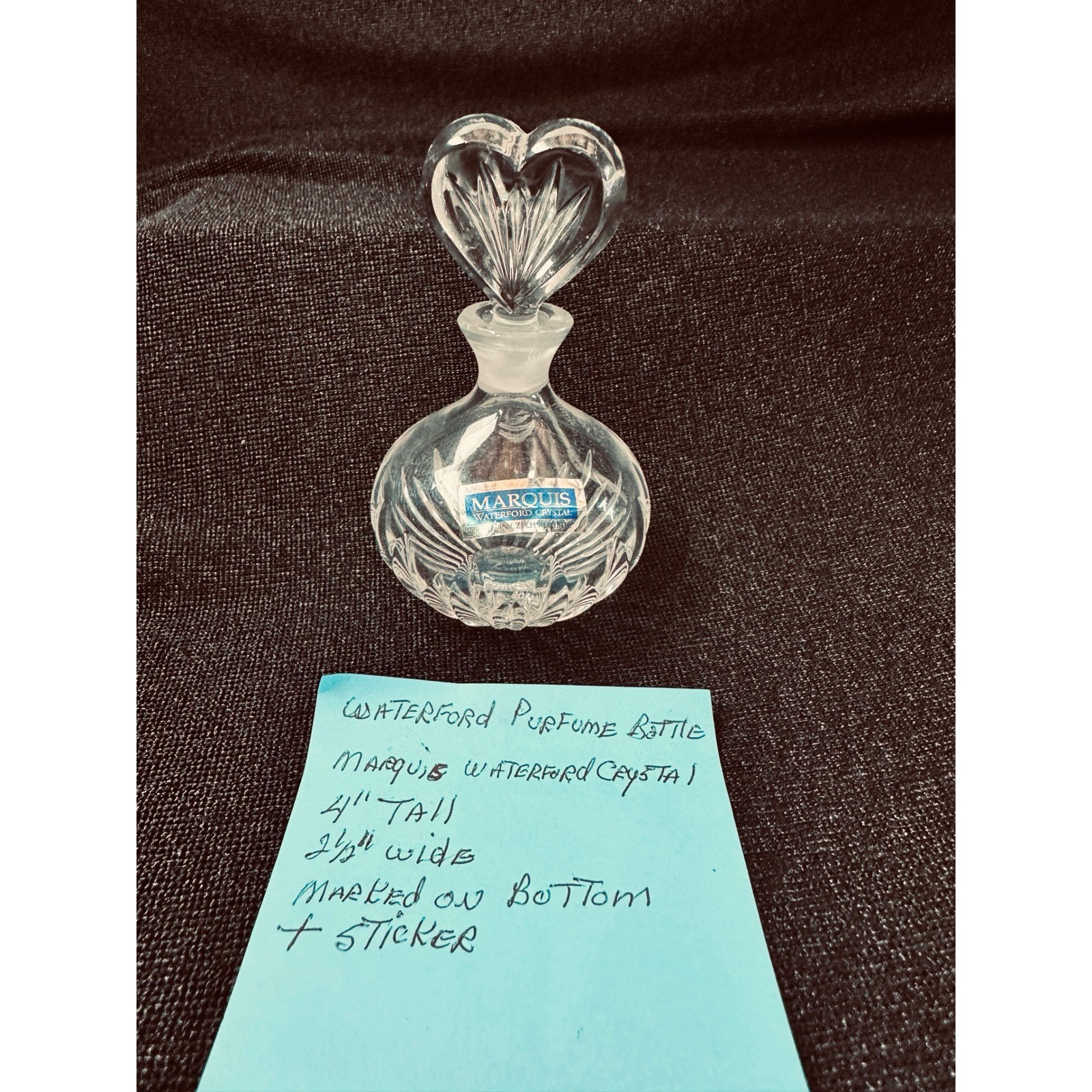 Marquis by Waterford Crystal Heart Stopper Perfume Bottle Made in Czech Republic