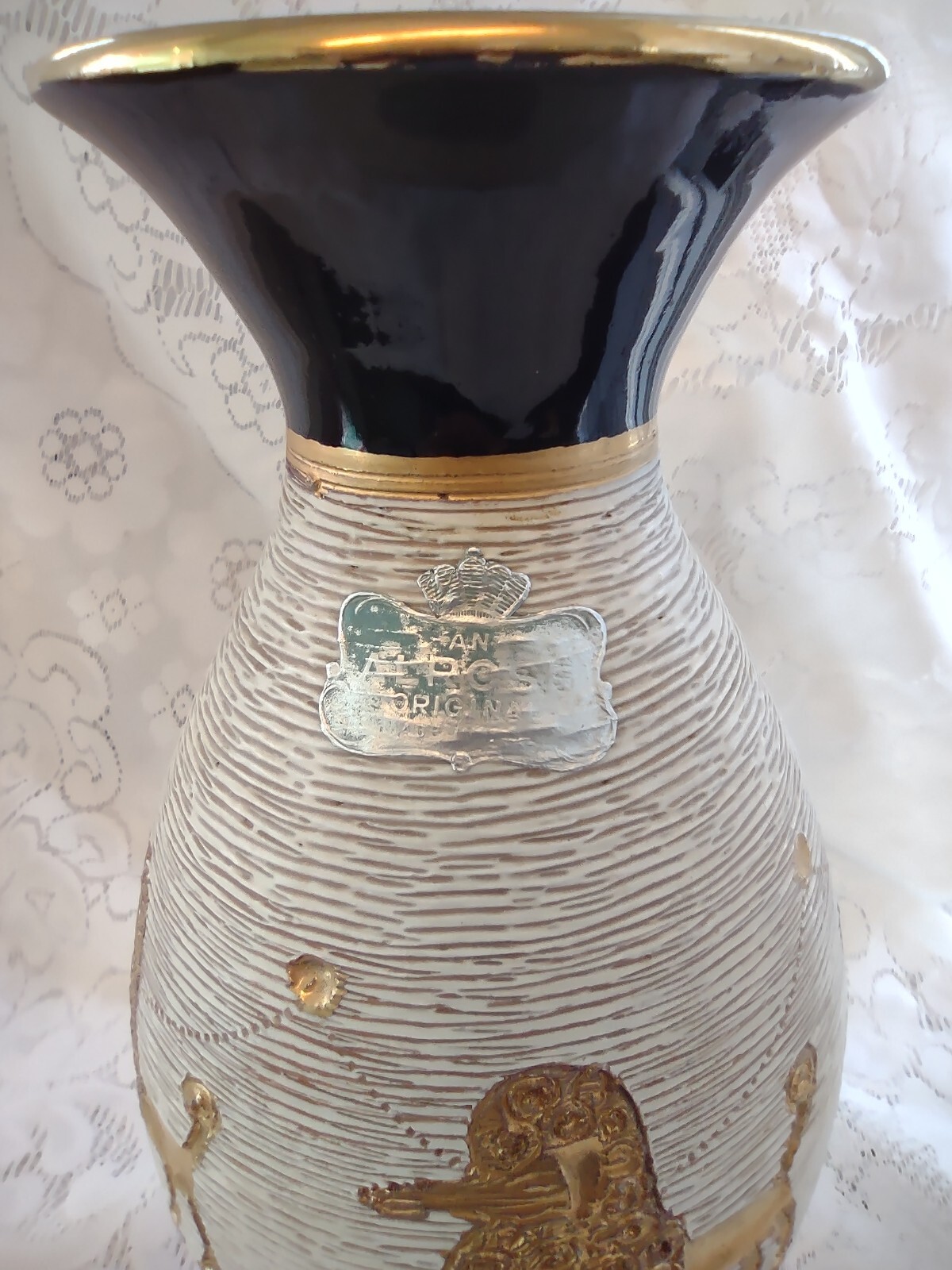 Rare Vintage MCM Fratelli Gilded French Poodle Vase Made In Italy