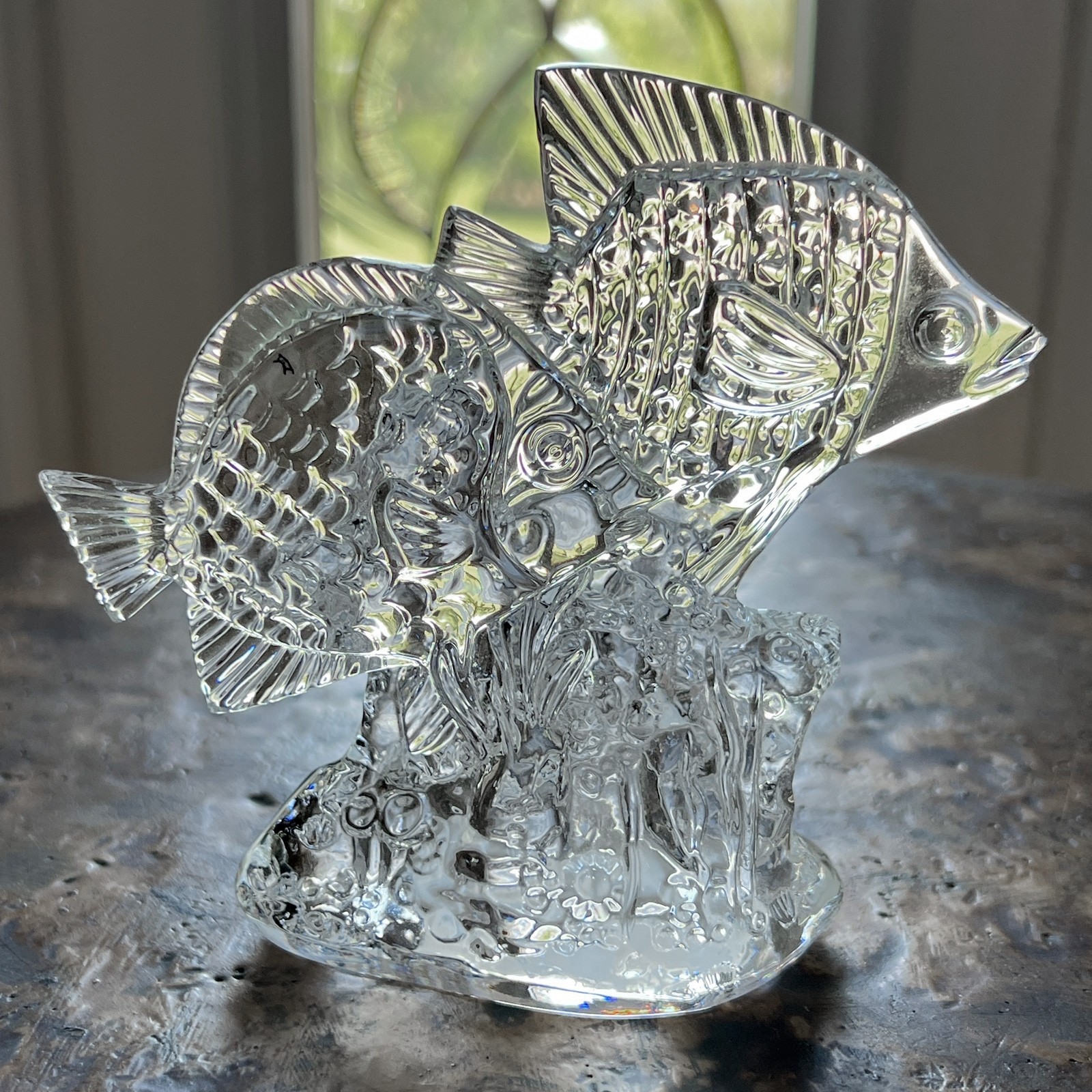 Waterford Crystal ANGELFISH Paperweight Figurine 7″ Beautiful Ireland Fish