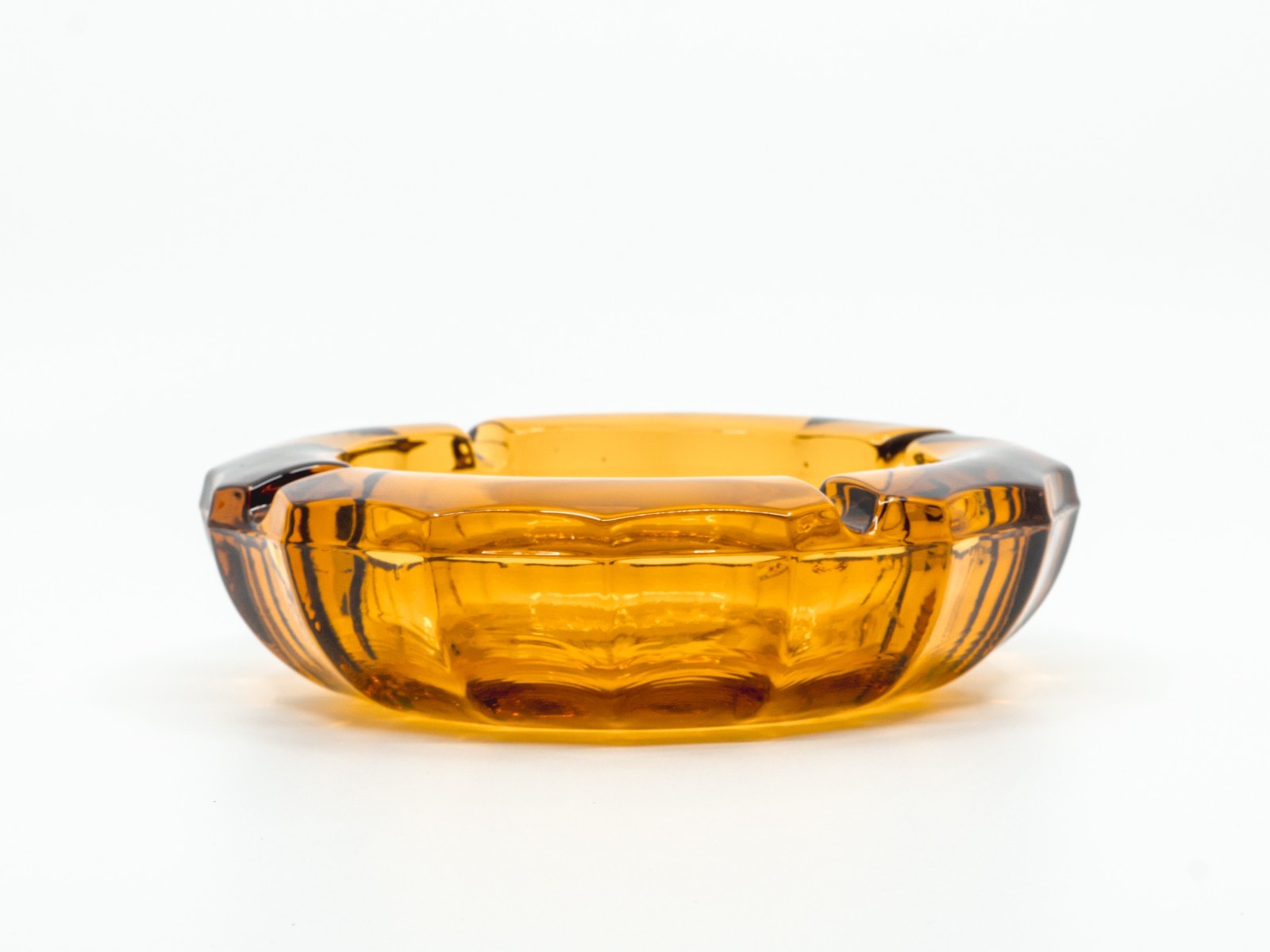 Vintage Fostoria Amber Glass 5.25″ Ashtray with 1887 USA Presidential Eagle Seal