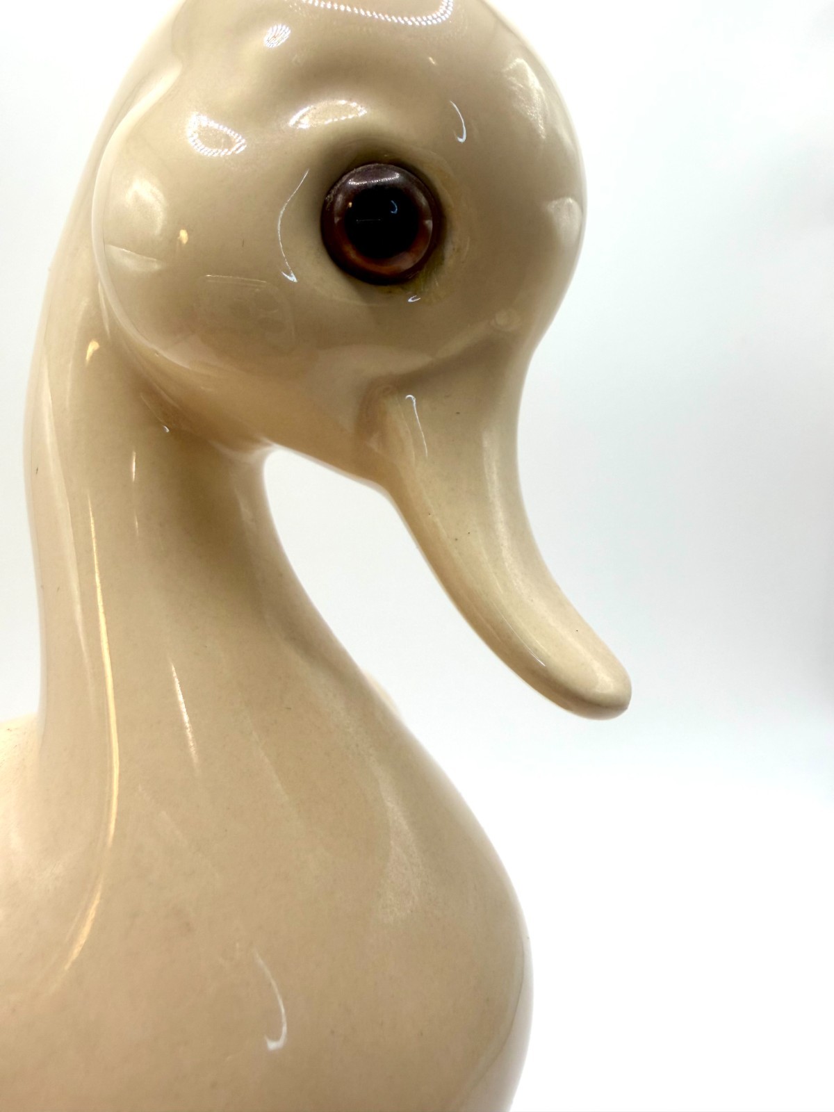 Canadian Pottery Duck Figurine Goose The Collectables Mold Beige #308 Vintage 8″
