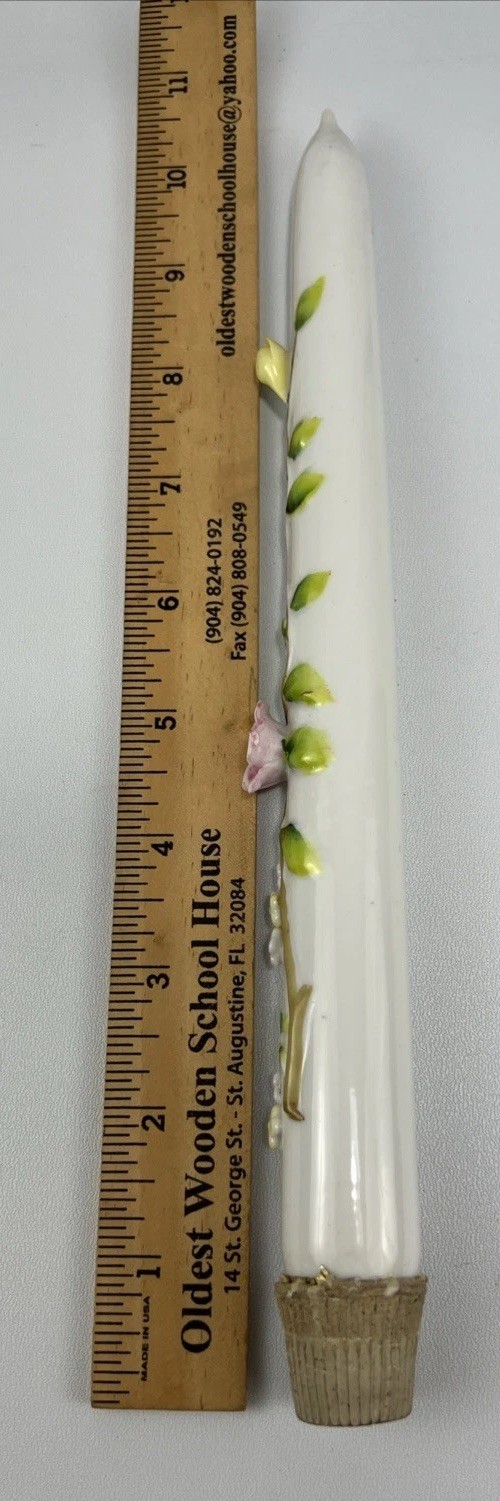 Vintage Porcelain Candlestick Flowers Pink Candle Japan
