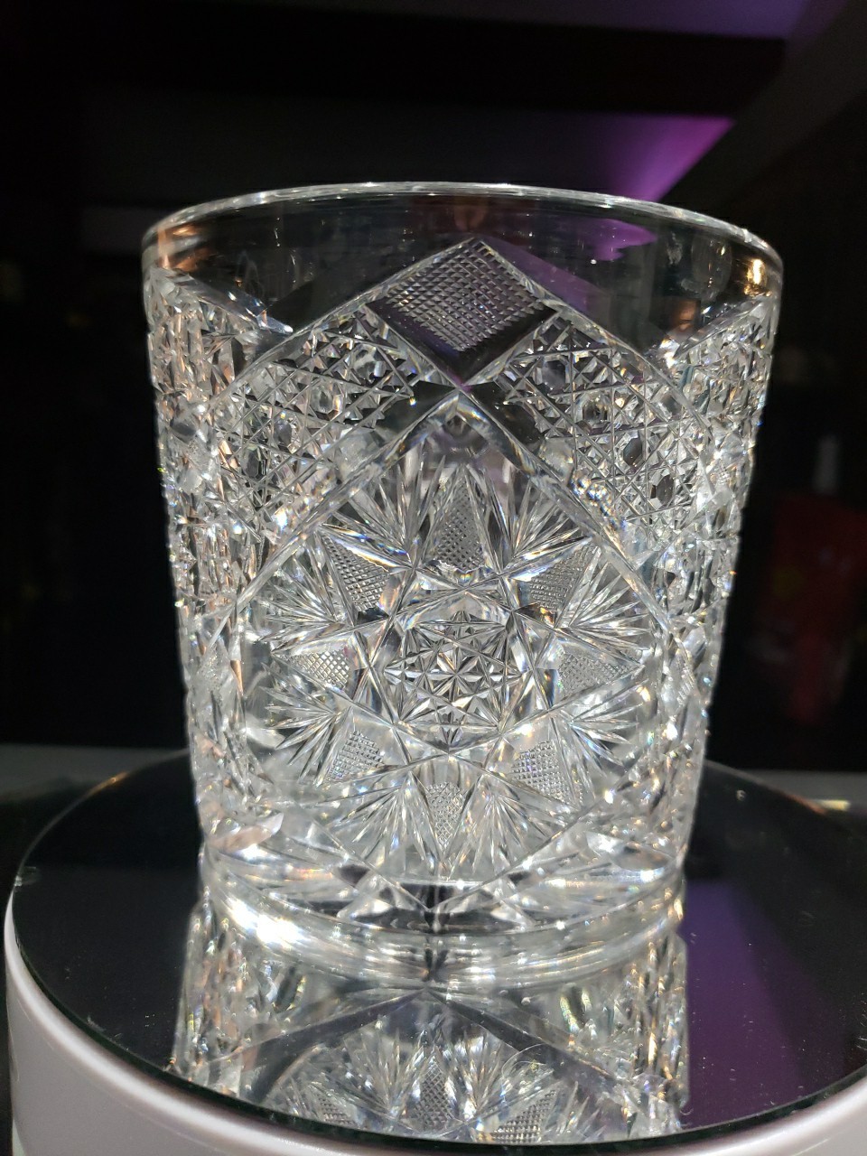 Flower Pot Planter Vase, American Brilliant Period Cut Glass Meriden no. 208