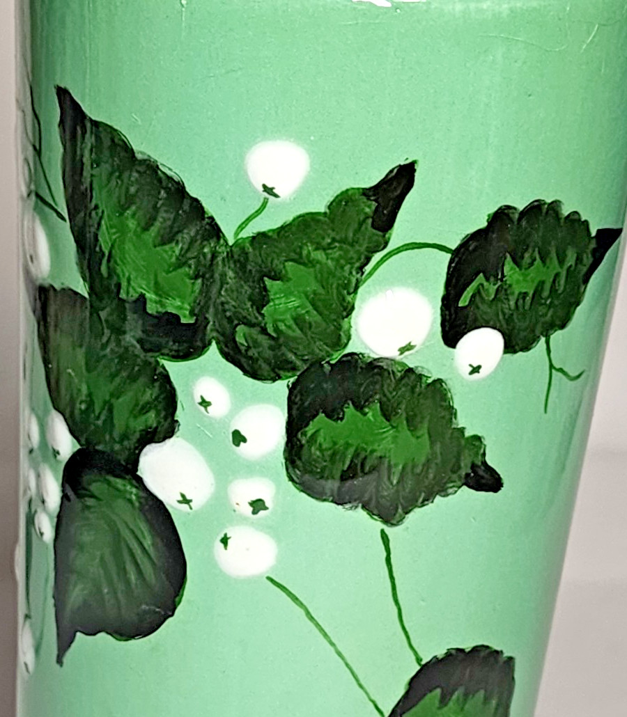 Hand Crafted Hand Painted Vase 7″ Mint Green signed Gert