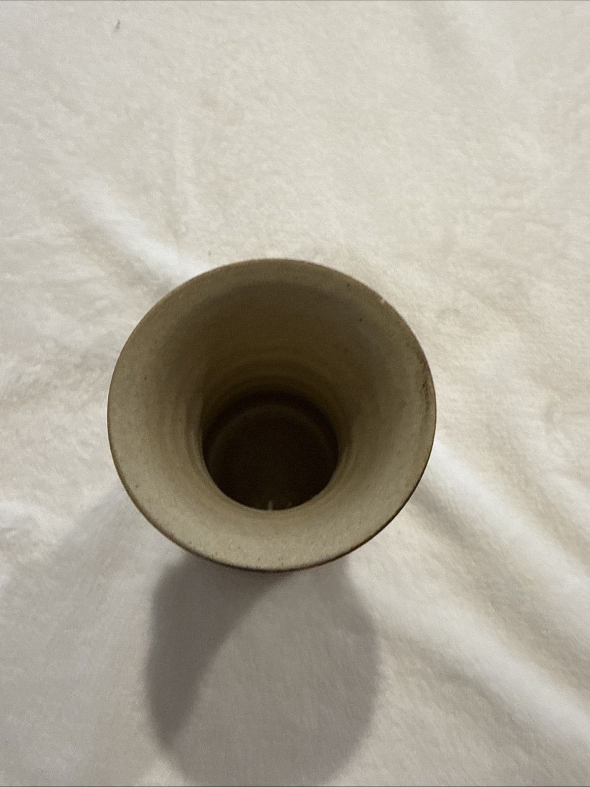 Vintage Signed JS Studio Art Pottery Vase Grapevine Stoneware Rustic Decor