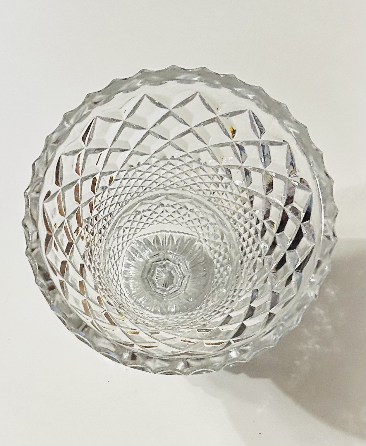 Large Bohemia Crystal Pedestal Vase Clear with Square Foot Medici Vase 11″