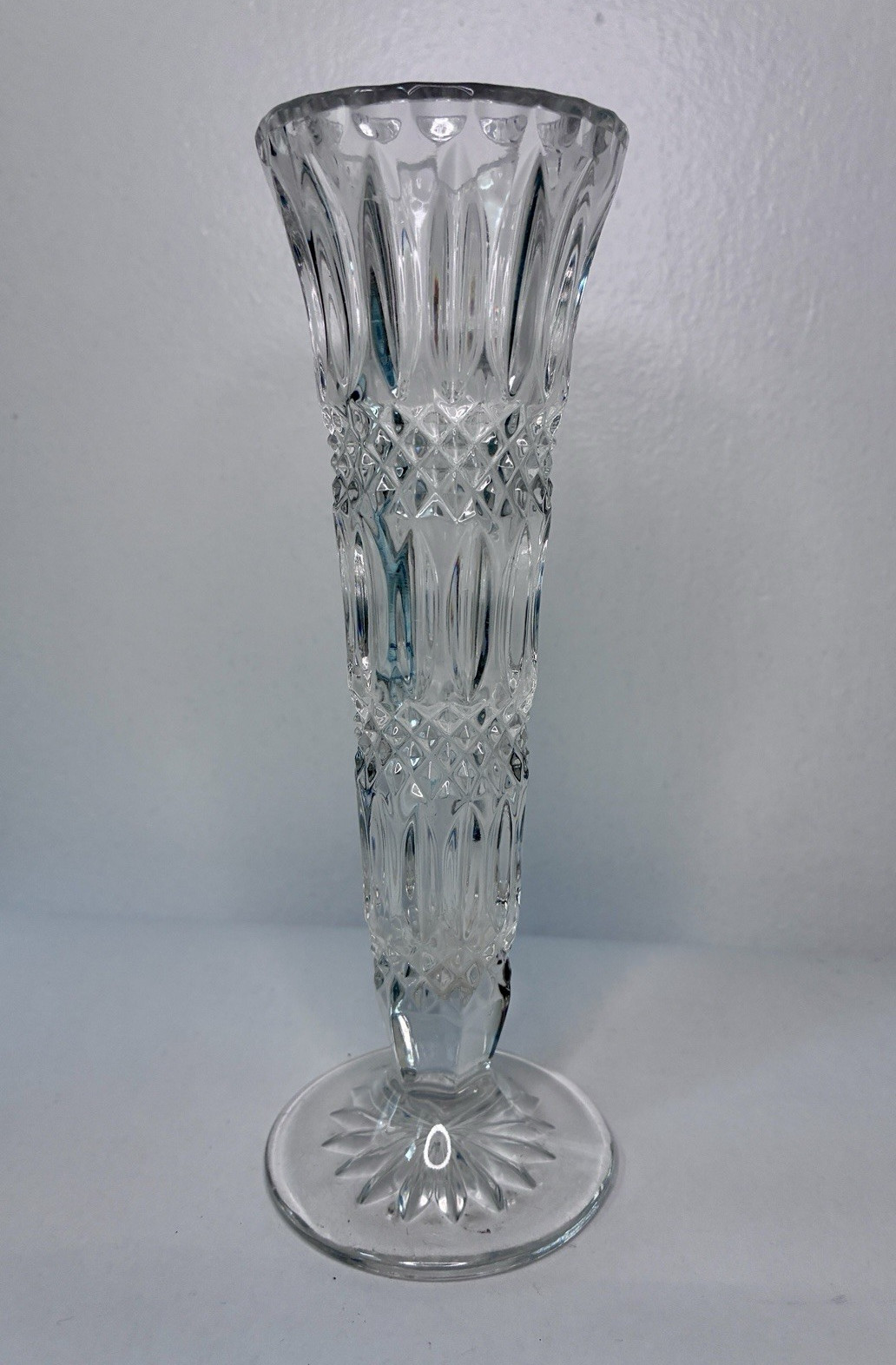 Genuine OTCO 24% Lead Crystal Flower Bud Vase 8″ Made in West Germany