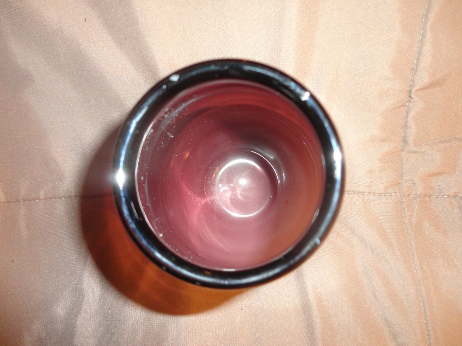 Threshold Glass Vase 8” Tall Color-Blocked Plum Top White Bottom 2013