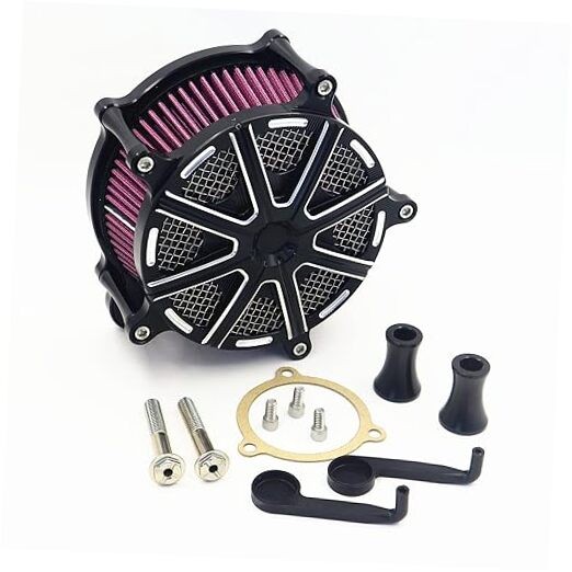 Air Cleaner Filter Kit For Harley Touring 08-17 Softail 16-17 Dyna FXDLS Black