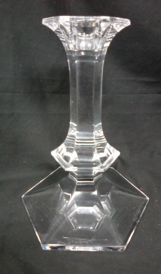 Val St Lambert Signed Crystal Elysée Pattern Clear 6 1/2″ Candlesticks 4 avail.