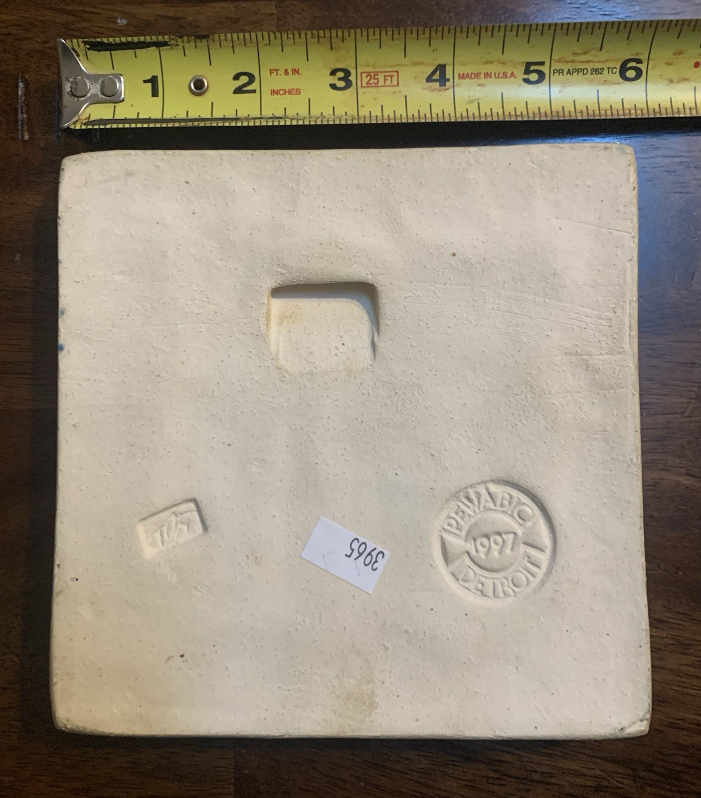 Pewabic Pottery Detroit Floral Tile 1997 Arts & Crafts Studio 5.75”