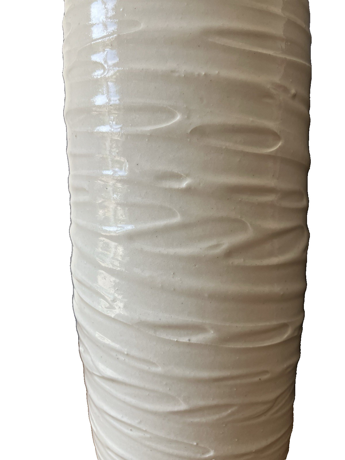 Vintage Isabelle Soule studio pottery 9 3/8 tall vase art unusual white NW