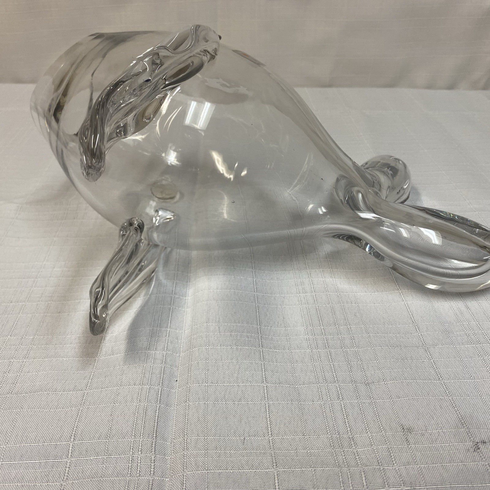 Vintage Clear Blenko Blown Glass Fish Vase Terrarium 11.75″ L x 8”