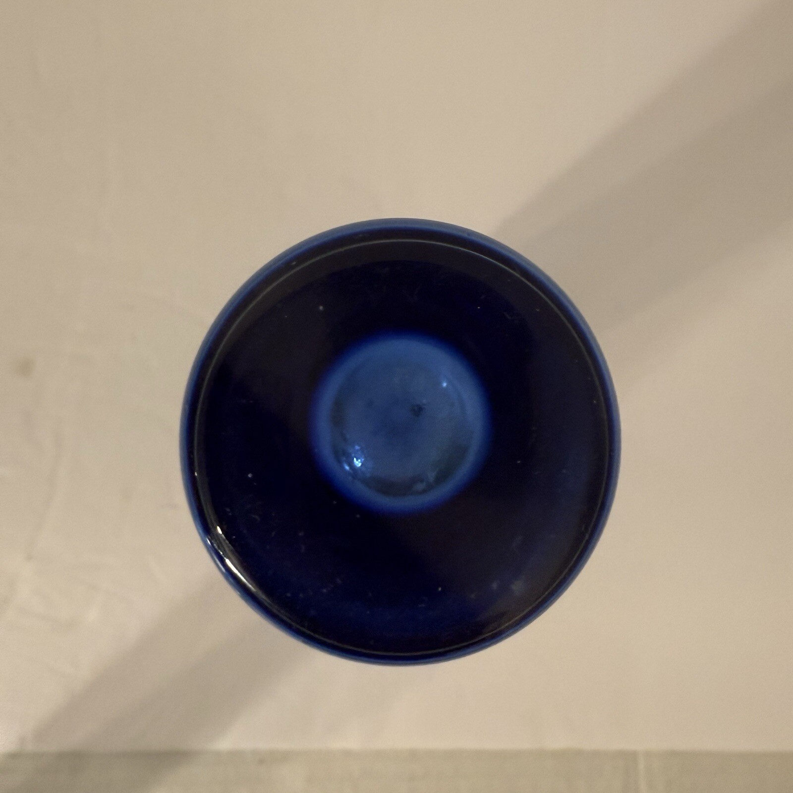 Vtg Krosno Holmegaard Style Hand Blown Smokey Cobalt Blue Cylinder Bud Vase 8.75