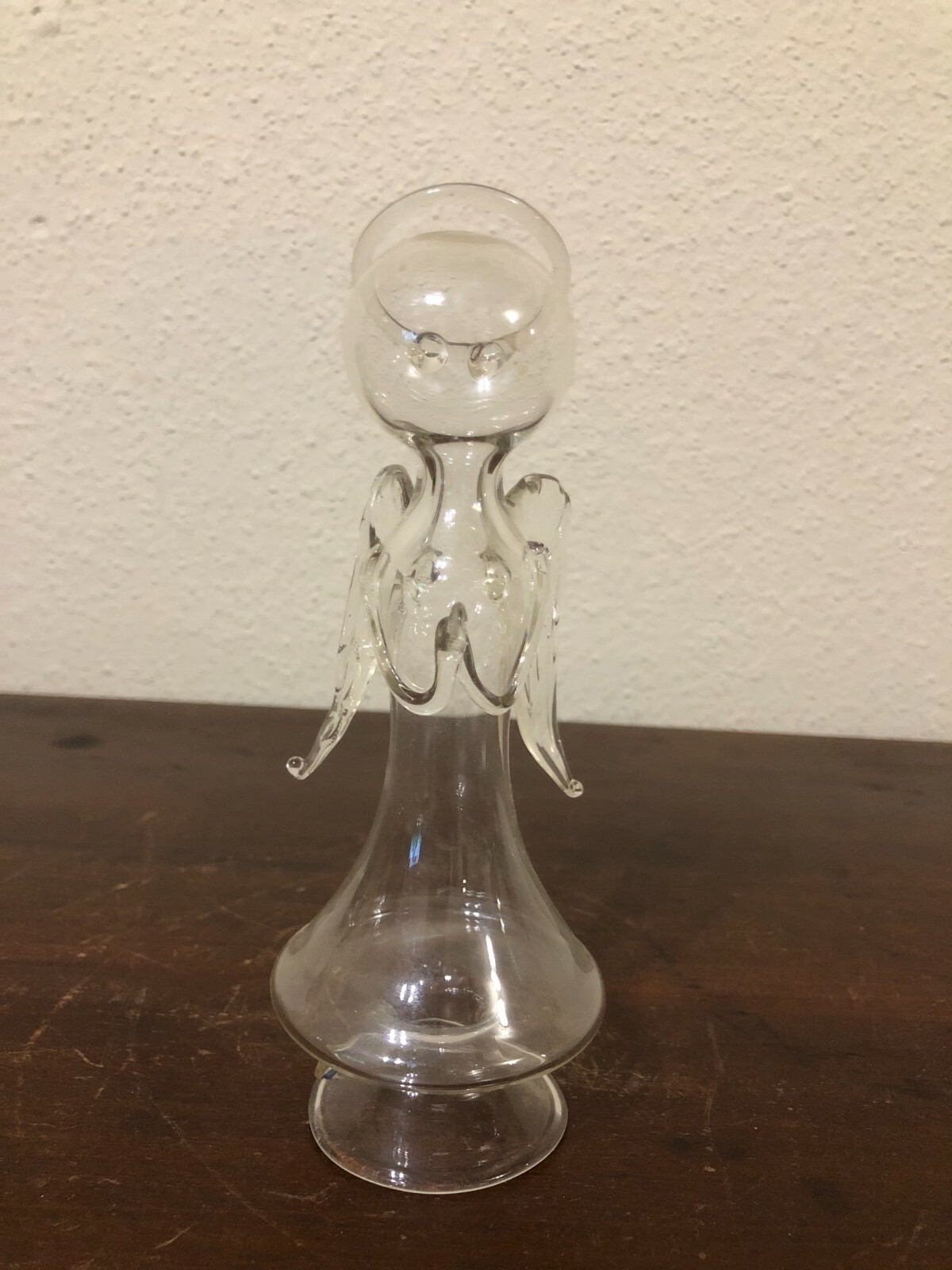 Parise Vetro Hand Blown Glass Praying Angel Clear Italy