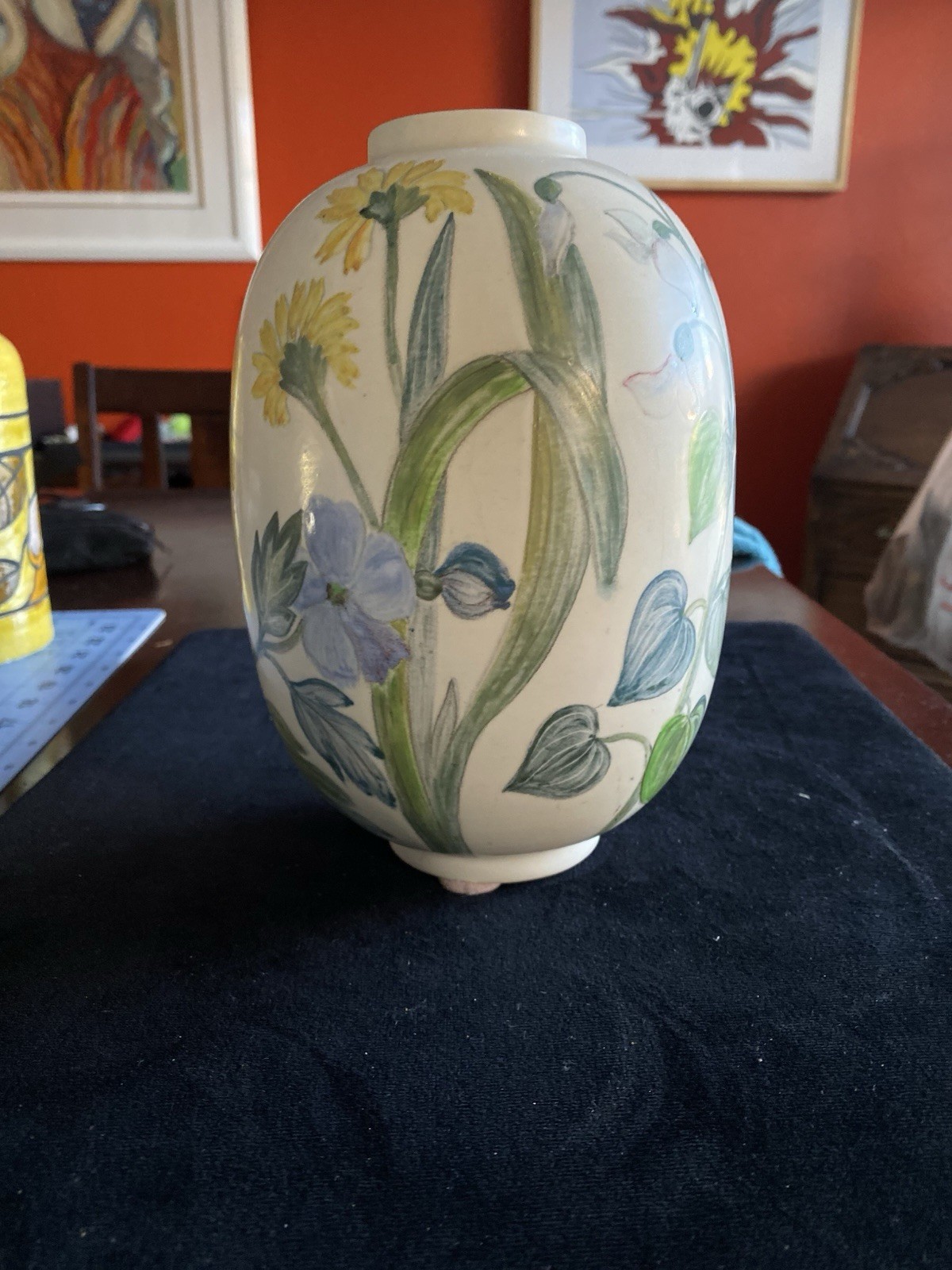 Rorstrand Sweden Carl-Harry Stålhane Stalhane 8″ Ceramic Floral Vase Signed Art
