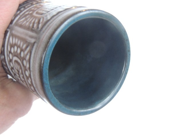 Vtg Mari Simmulson Vase Upsala-Ekeby Charcoal MCM Art Pottery Sweden 6.5″ India