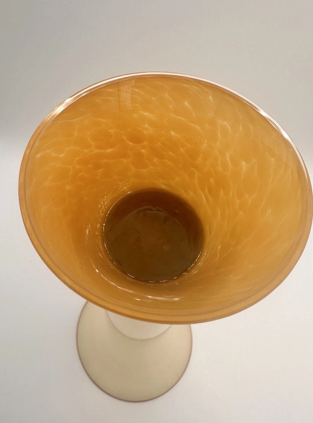 Vintage Hand Blown Art Glass Pedestal Pillar Candle Holder Art Deco MCM 14.5”