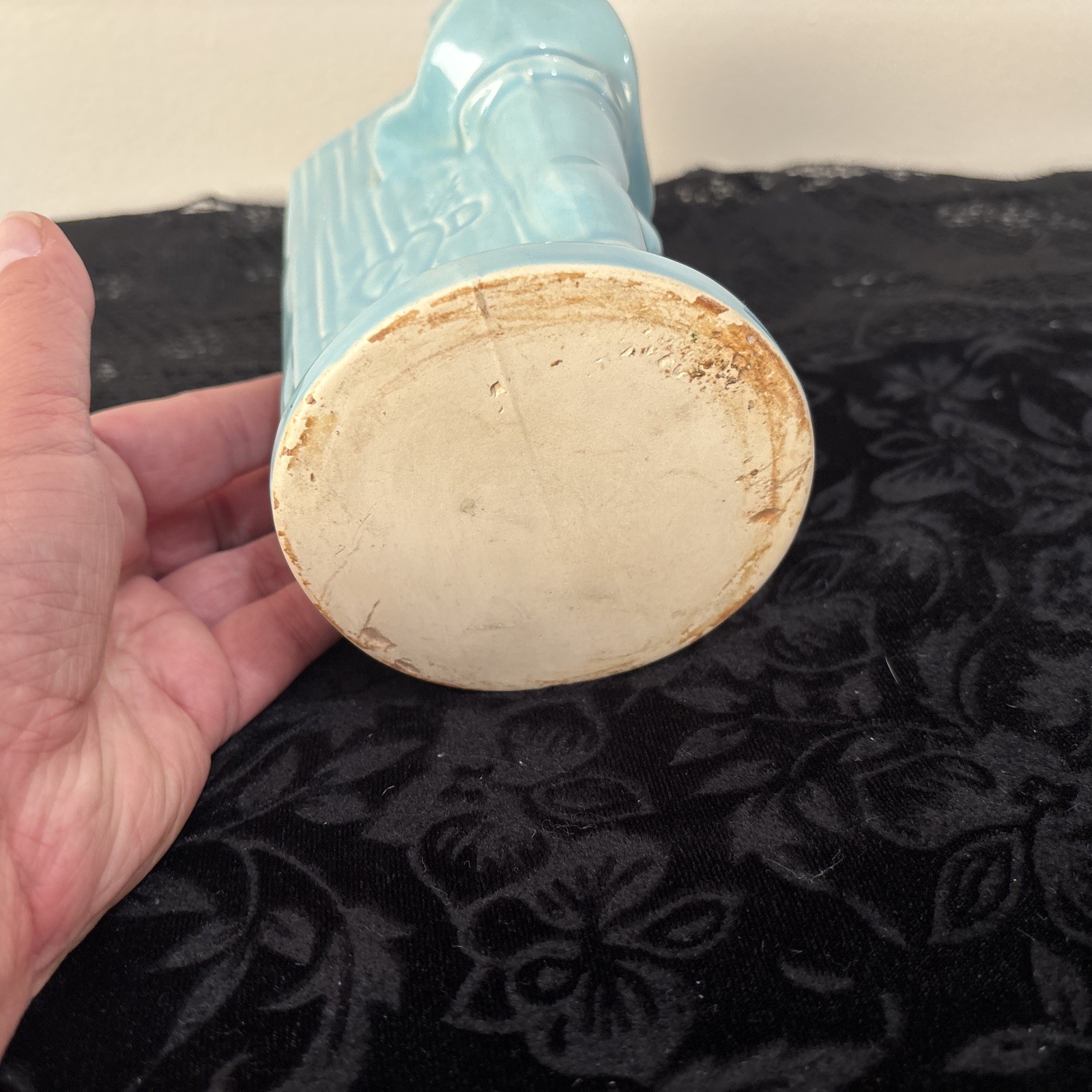 Ceramic Vase Boy & Girl Blue Home Decor Rare Shawnee Pottery