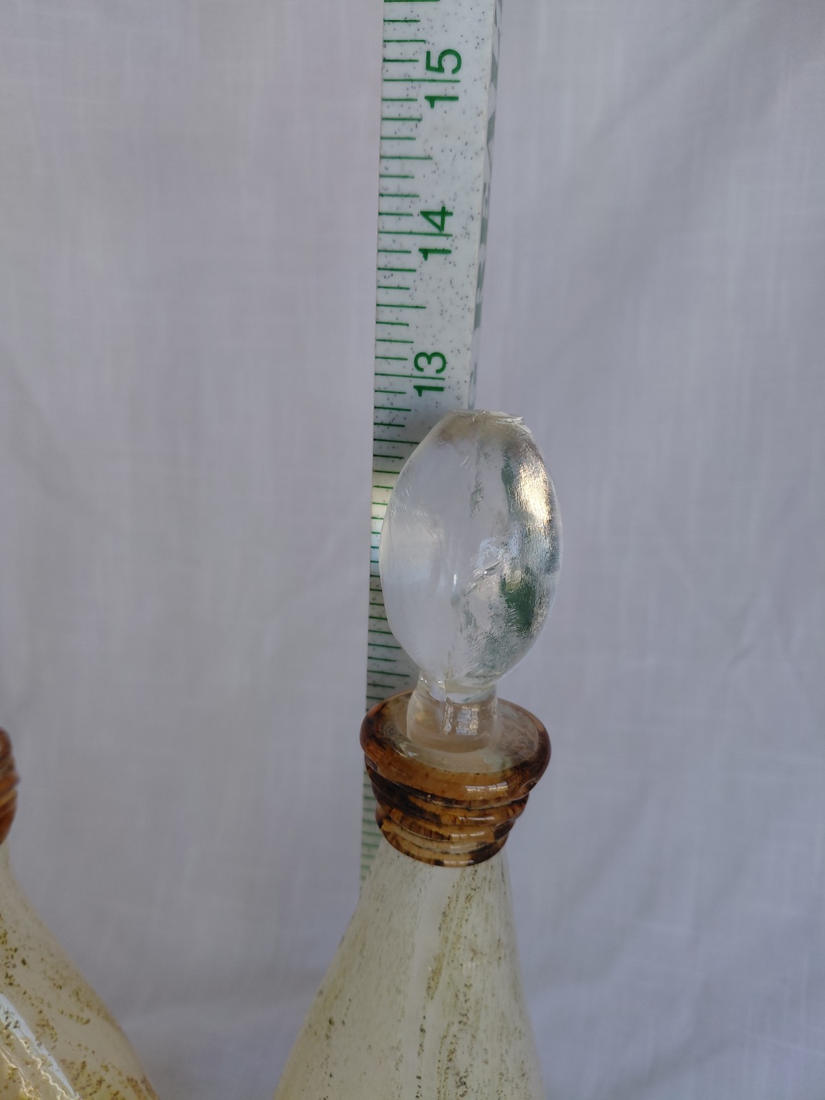 Vintage Abstact MONTAAGE ART GLASS VASE PAIR MADE in INDIA 1998 Artevenue Delhi