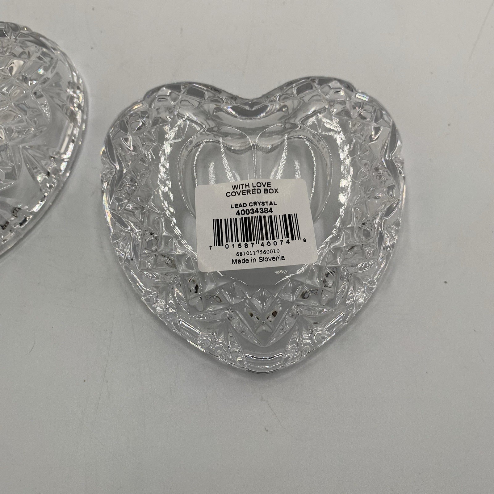 Waterford Crystal With Love Heart Shaped Covered Trinket Box NEW w/ Box