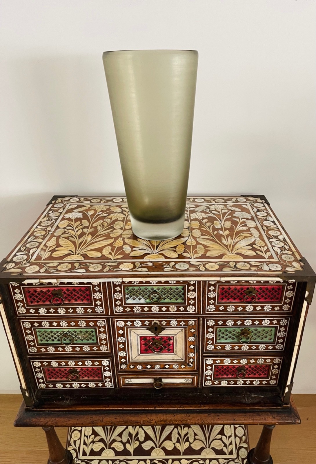 Vintage VENINI Inciso Vase, Acid-Etched, Midcentury