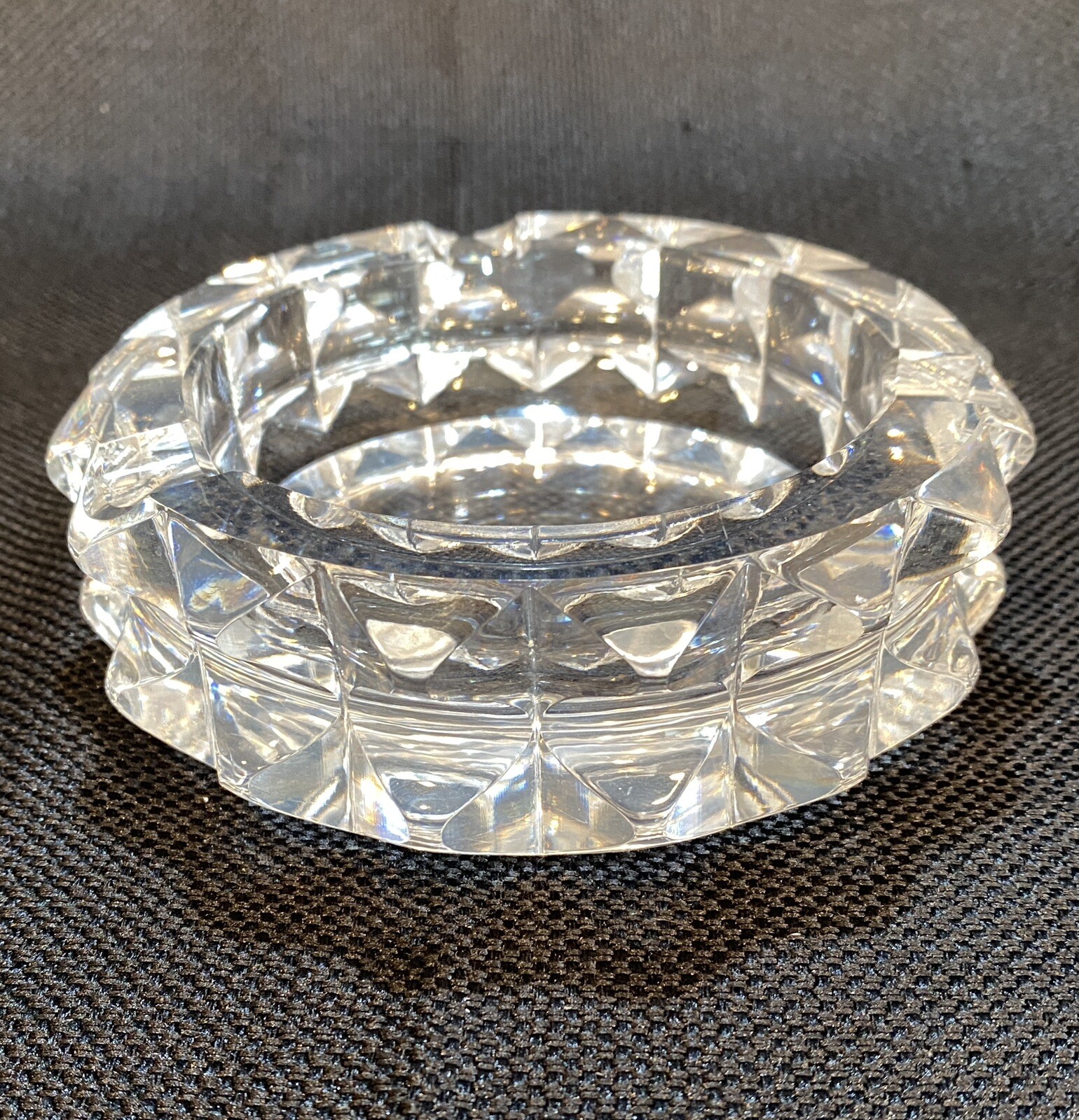 Vintage ROSENTHAL Studio Line Crystal 5” Diameter Glass Ashtray Studded Faceted
